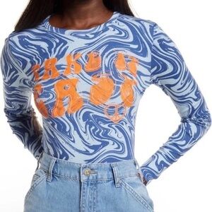 BDG Urban Outfitters Take It Easy Marble Print Organic Cotton Graphic Baby Tee